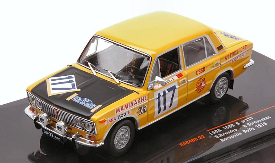 MODELLINO IN SCALA COMPATIBILE CON LADA 1500 S N.117 RALLY ACROPOLIS 1976 BRUNDZA/GIRDAUSKAS 1:43 IXO MODEL RAC409