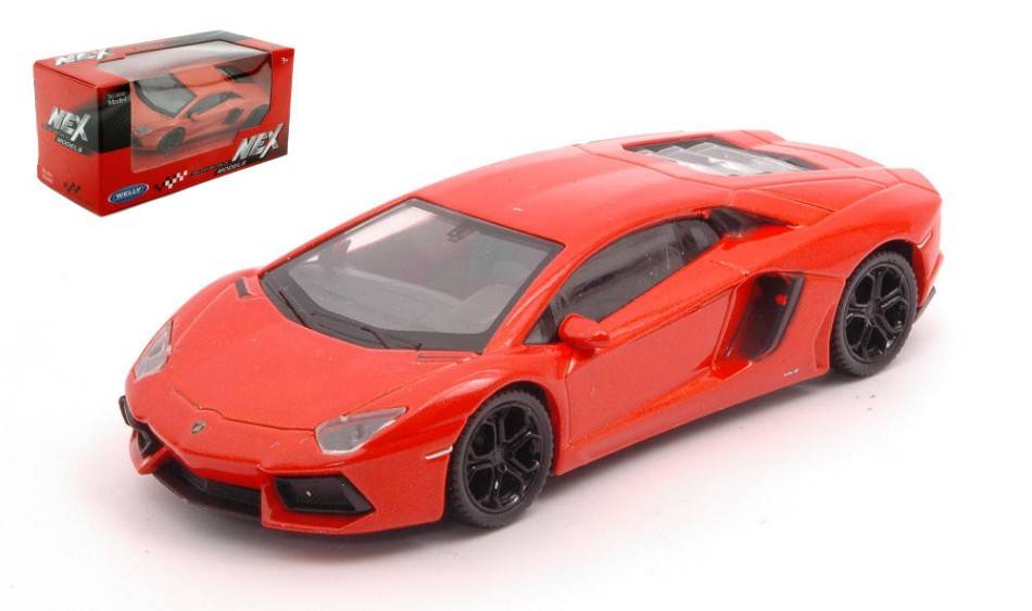 MODELLINO IN SCALA COMPATIBILE CON LAMBORGHINI AVENTADOR COUPE' ORANGE 1:43 WELLY WE39556E