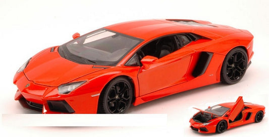 MODELE REDUIT COMPATIBLE AVEC LAMBORGHINI AVENTADOR LP 700-4 2011 ORANGE ARGOS 1:24 WELLY WE0209