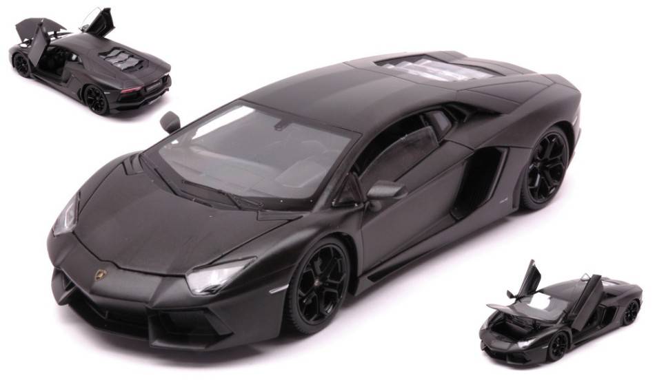 MODELE REDUIT COMPATIBLE AVEC LAMBORGHINI AVENTADOR LP 700-4 NOIR MAT 1:24 WELLY WE24033BK