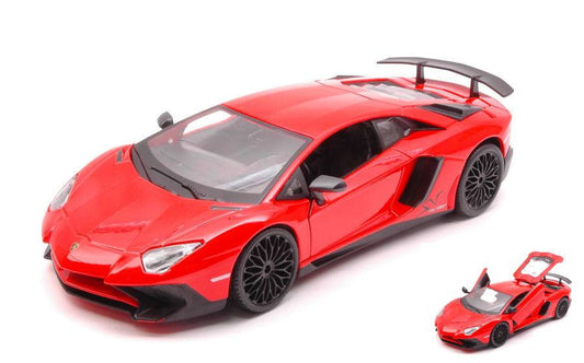 MODELLINO IN SCALA COMPATIBILE CON LAMBORGHINI AVENTADOR LP 750-4 SUPER VELOCE 2016 RED 1:24 BURAGO BU21079R