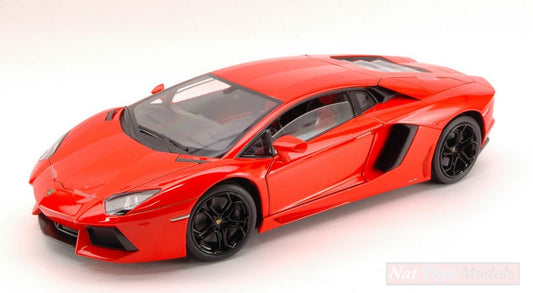 MODELLINO IN SCALA COMPATIBILE CON LAMBORGHINI AVENTADOR LP700 2011 ORANGE ARGOS 1:18 WELLY WE4473