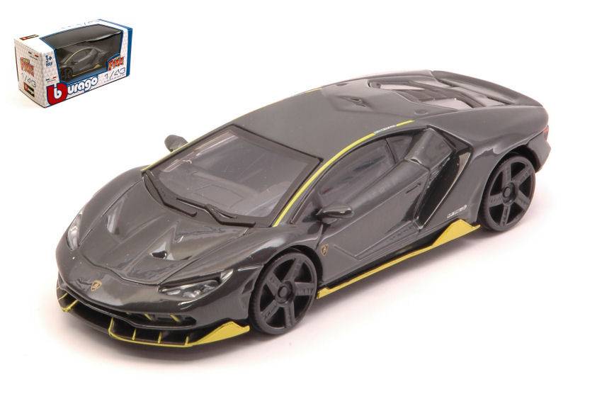 MODELLINO IN SCALA COMPATIBILE CON LAMBORGHINI CENTENARIO LP 770-4 2016 CARBO/YELLOW 1:43 BURAGO BU30382G
