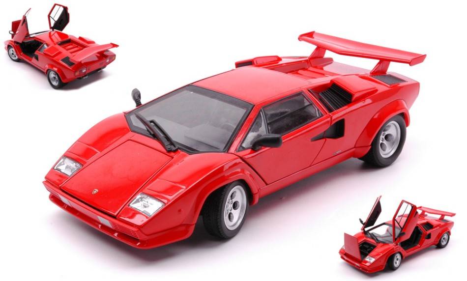 MODELLINO IN SCALA COMPATIBILE CON LAMBORGHINI COUNTACH LP 5000 S RED 1:24 WELLY WE24112R
