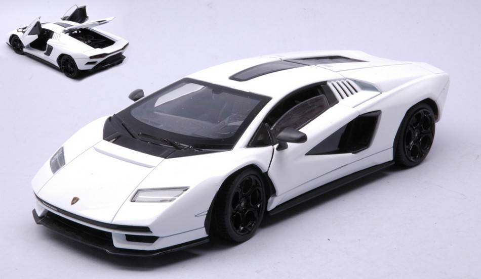 MODELLINO IN SCALA COMPATIBILE CON LAMBORGHINI COUNTACH LPI 800-4 WHITE 1:24 WELLY WE24114W