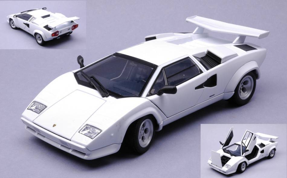 MODELLINO IN SCALA COMPATIBILE CON LAMBORGHINI COUNTACH WHITE 1:24 WELLY WE24112W