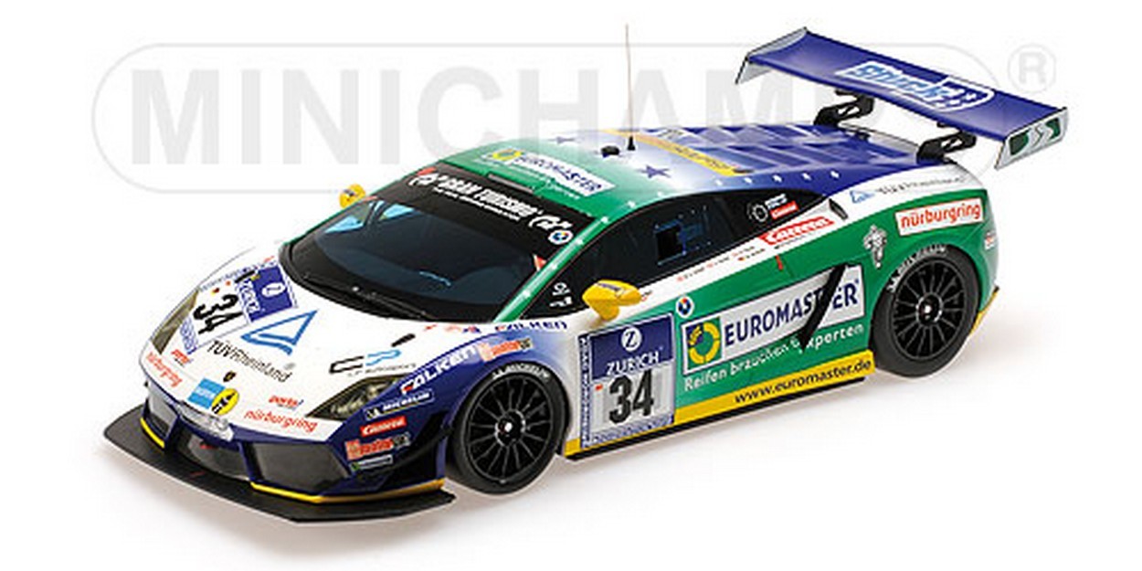 SCALE MODEL COMPATIBLE WITH LAMBORGHINI GALLARDO LP 600 24H NURBURGRING 2011 STUCK-STUCK-STUCK 1:18 MINICHAMPS PM15111113