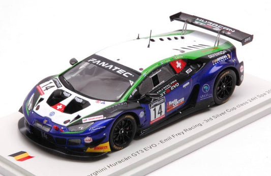 SCALE MODEL COMPATIBLE WITH LAMBORGHINI HURACAN GT3 N.14 3rd CLASS 24 H SPA 2022 TUJULA-WHITE-LAPPAL SPARK MODEL SB510