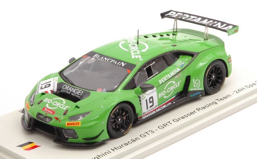 SCALE MODEL COMPATIBLE WITH LAMBORGHINI HURACAN GT3 N.19 24 H SPA 2018 GIANMARIA-MAPELLI-P.COMPANC 1:43 SPARK MODEL SB307