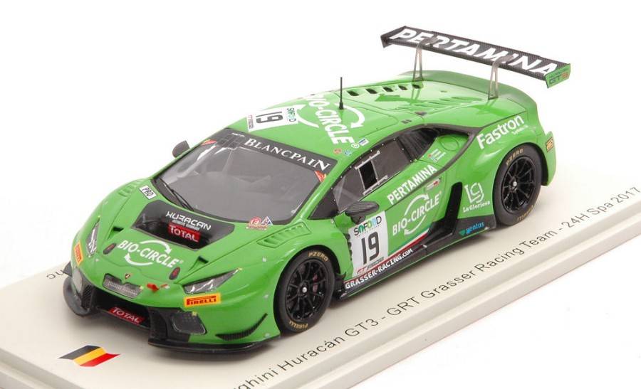 SCALE MODEL COMPATIBLE WITH LAMBORGHINI HURACAN GT3 N.19 SPA 2017 INEICHEN-GIAMMARIA-PEREZ COMP 1:43 SPARK MODEL SB296