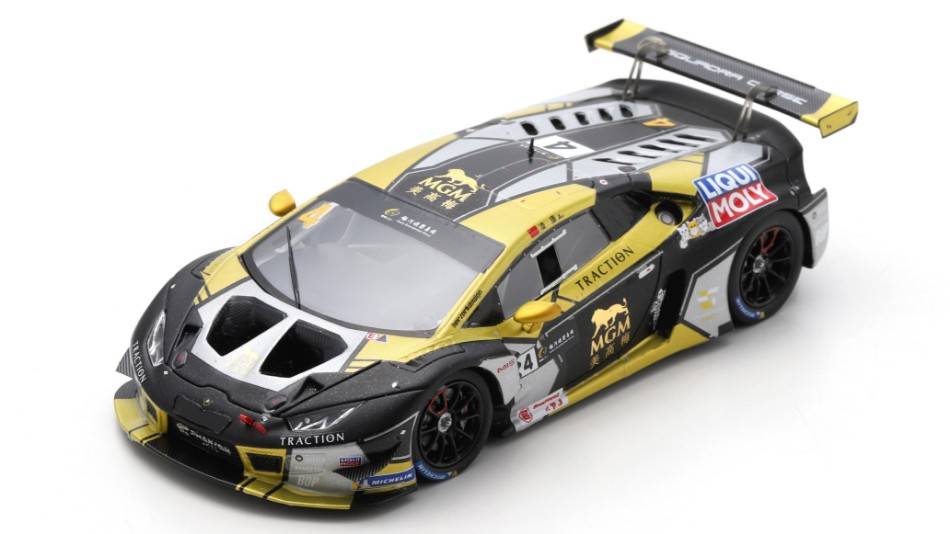SCALE MODEL COMPATIBLE WITH LAMBORGHINI HURACAN GT3 N.4 4th MACAU GT CUP 2022 LING KANG 1:43 SPARK MODEL SA266