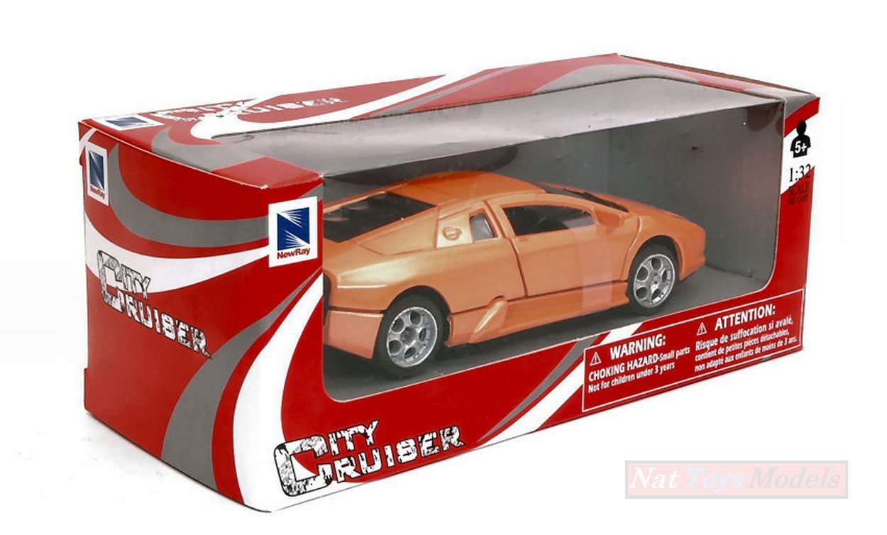 SCALE MODEL COMPATIBLE WITH LAMBORGHINI MURCIELAGO ORANGE METALLIC 1:32 NEW RAY NY51493MOR
