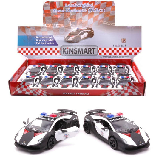 SCALE MODEL COMPATIBLE WITH LAMBORGHINI SESTO ELEMENTO POLIZIA 12 cm 1:38 KINSMART KT89176