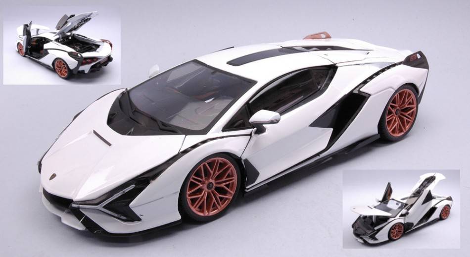 MODELE REDUIT COMPATIBLE AVEC LAMBORGHINI SIAN FKP 37 2019 BLANC 1:18 BURAGO BU11046W