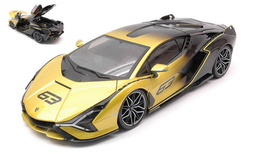 SCALE MODEL COMPATIBLE WITH LAMBORGHINI SIAN FKP 37 N.63 YELLOW FADE COLOR 2020 1:18 BURAGO BU11100