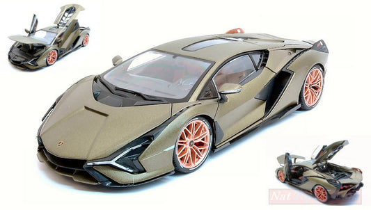 SCALE MODEL COMPATIBLE WITH LAMBORGHINI SIAN FKP37 HYBRID 2020 MET.MATT GREEN 1:18 BURAGO BU11046