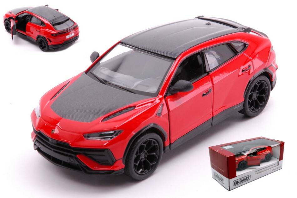 SCALE MODEL COMPATIBLE WITH LAMBORGHINI URUS RED BOX 1:32 KINSMART KT5447WR