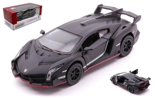 SCALE MODEL COMPATIBLE WITH LAMBORGHINI VENENO MATT BLACK BOX 1:32 KINSMART KT5370WBK