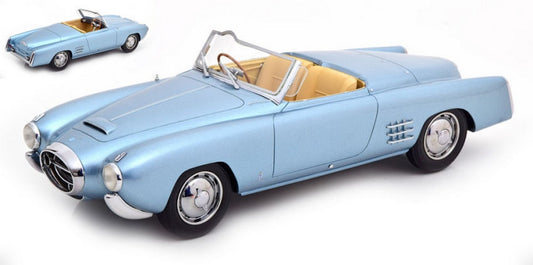SCALE MODEL COMPATIBLE WITH LANCIA AURELIA PF200 C SPIDER METALLIC LIGHT BLUE 1.18 BOS MODEL BOS374