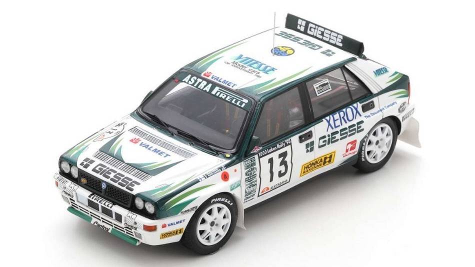 MODELE REDUIT COMPATIBLE AVEC LANCIA DELTA HF EVO N.13 4ème RALLYE 1000 LACS 1993 T.MAKINEN-S.HARJANNE SPARK MODEL S9027