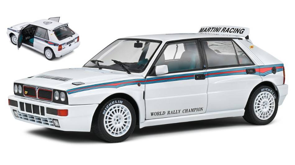 SCALE MODEL COMPATIBLE WITH LANCIA DELTA HF INTEGRALE EVO 1 MARTINI 6 1992 WHITE 1:18 SOLID SL1807804