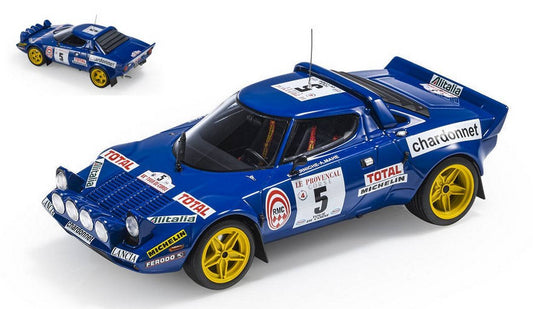 MODELE REDUIT COMPATIBLE AVEC LANCIA STRATOS HF N.5 VAINQUEUR DU TOUR DE FRANCE 1976 DARNICHE-MAHE 1:18 TOPMARQUES TOP099D