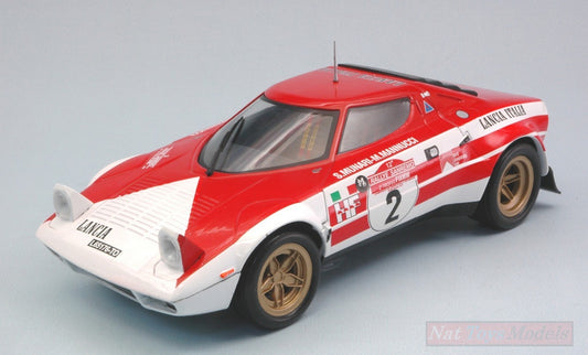 MODÈLE RÉDUIT COMPATIBLE AVEC LANCIA STRATOS N.2 GAGNANT DU RALLYE SANREMO 1974 S.MUNARI-M.MANNUCCI 1:18 TRIPLE 9 T9-1800175