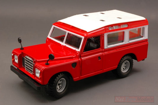 SCALE MODEL COMPATIBLE WITH LAND ROVER 110 1983 RED W/WHITE ROOF 1:24 BURAGO BU22063R