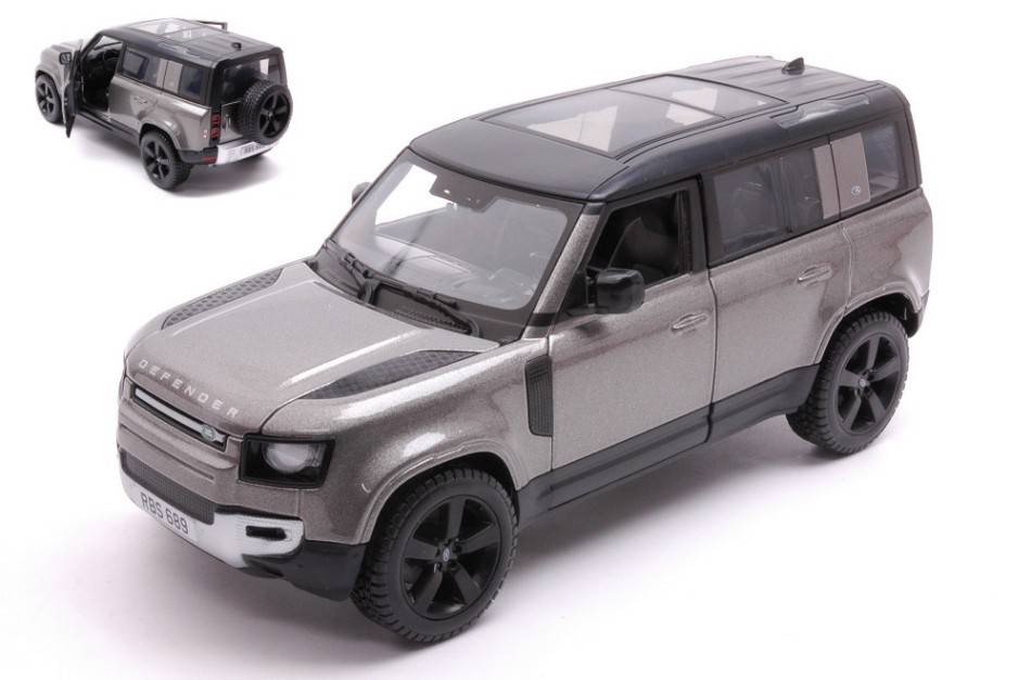 SCALE MODEL COMPATIBLE WITH LAND ROVER DEFENDER 110 2022 GUN METAL 1:24 BURAGO BU21101GM