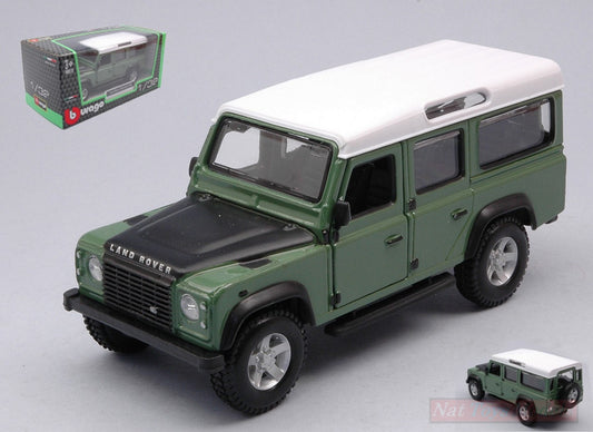 MODELLINO IN SCALA COMPATIBILE CON LAND ROVER DEFENDER 115 GREEN/BLACK 1:32 BURAGO BU43029G
