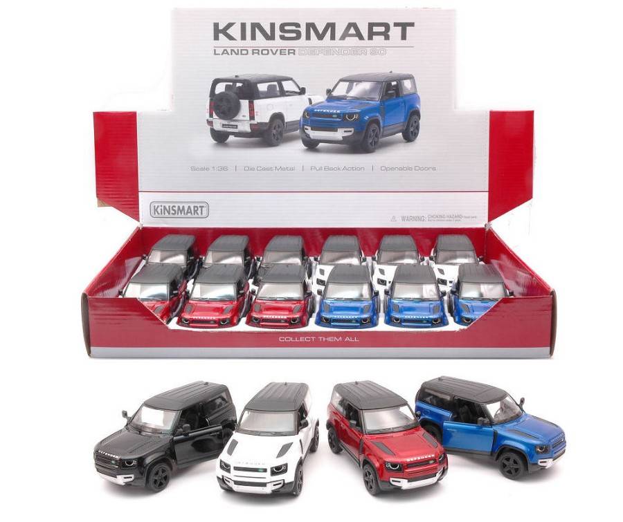 SCALE MODEL COMPATIBLE WITH LAND ROVER DEFENDER 90 2020 COL.ASS.cm 12 KINSMART KT5428D