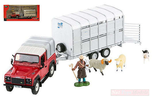 MODELLINO IN SCALA COMPATIBILE CON LAND ROVER FARMER SET 1:32 BRITAINS LC43138