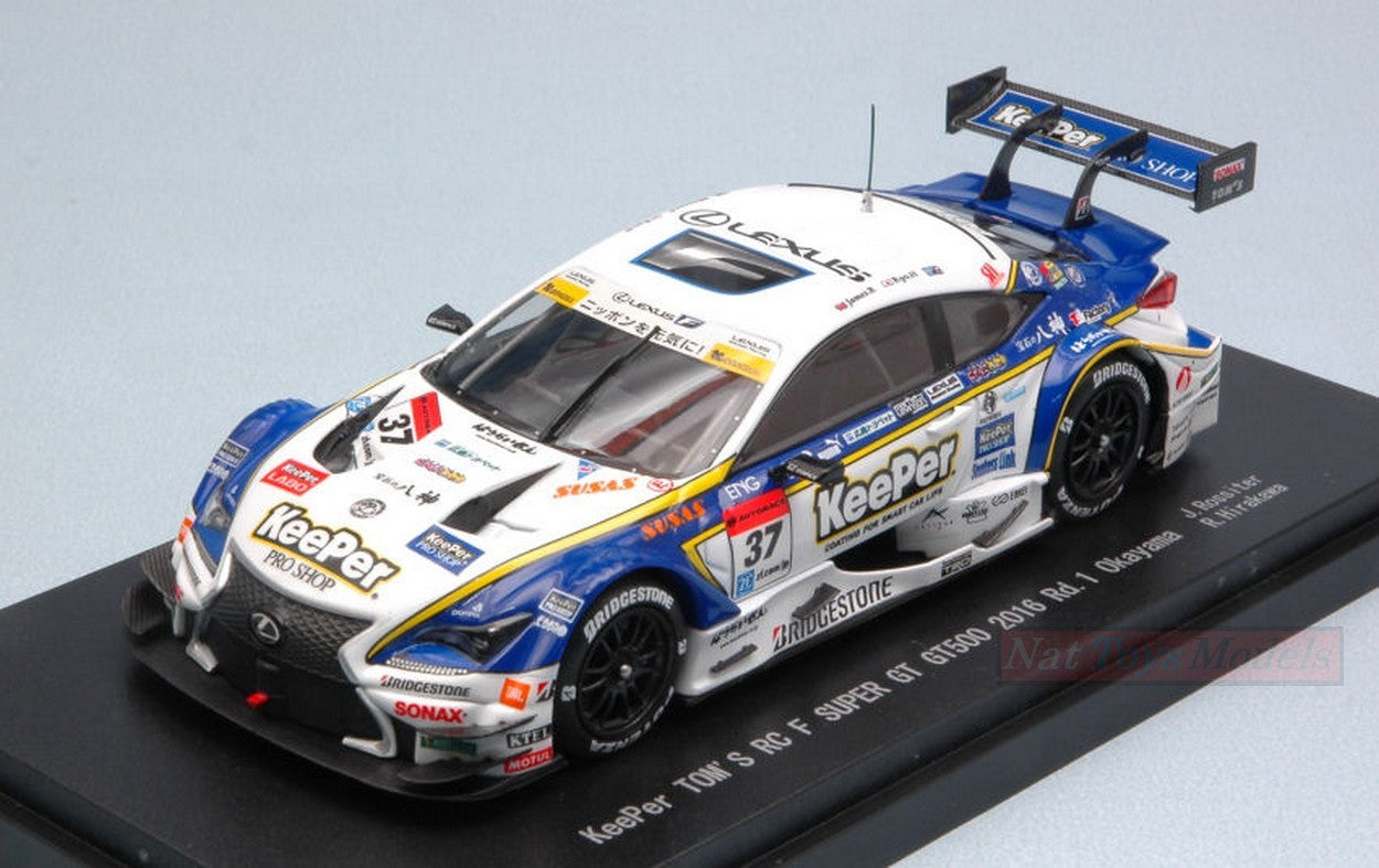 SCALE MODEL COMPATIBLE WITH LEXUS RC F N.37 2nd SUPER GT500 OKAYAMA 2016 J.ROSSITER-R.HIRAKAWA 1:43 EBBRO EB45385
