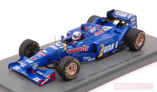 SCALE MODEL COMPATIBLE WITH LIGIER JS41 M.BRUNDLE 1995 N.25 3rd BELGIUM GP 1:43 SPARK MODEL S7408