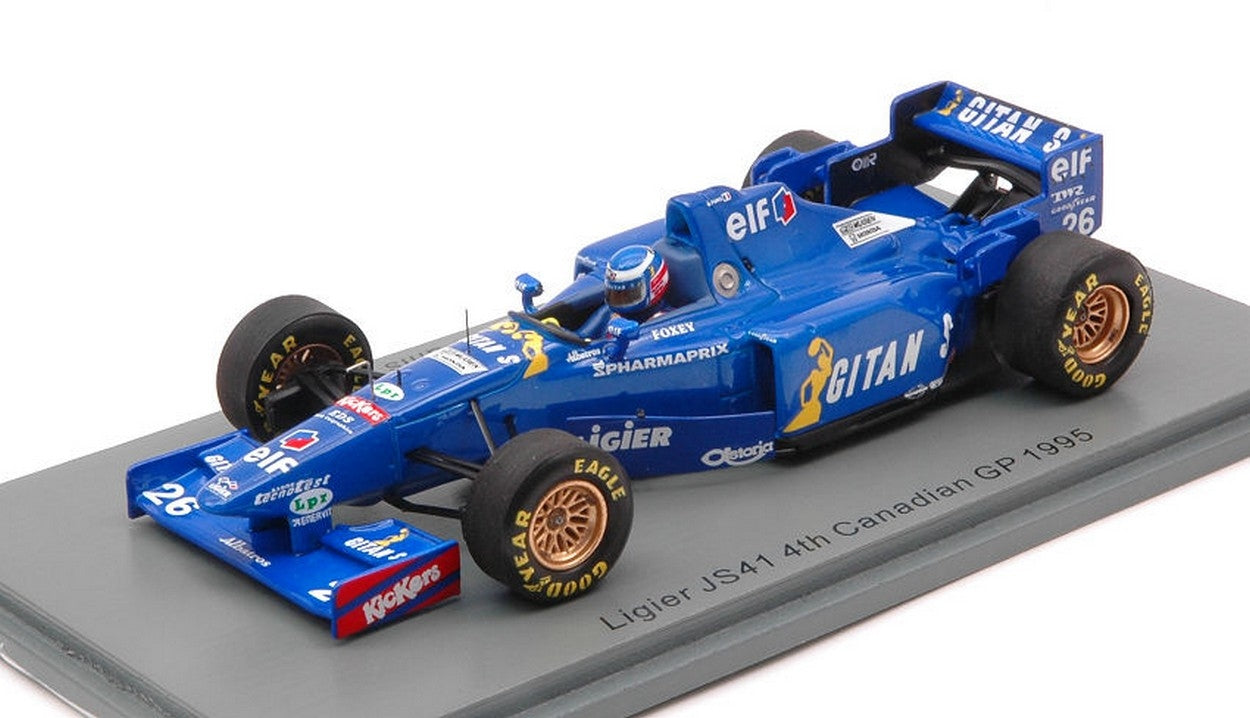 SCALE MODEL COMPATIBLE WITH LIGIER JS41 OLIVIER PANIS 1995 N.26 4th CANADIAN GP 1:43 SPARK MODEL S7410