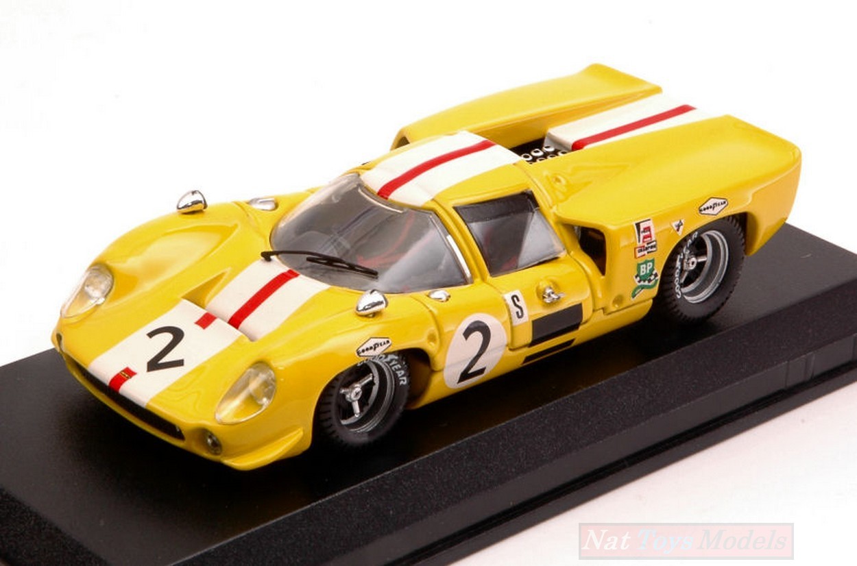 SCALE MODEL COMPATIBLE WITH LOLA T70 COUPE N.2 6th 6 H BRANDS HATCH 1968 J.BONNIER-S.AXELSSON 1:43 BEST MODEL BT9157