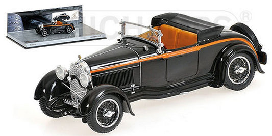 MODELLINO IN SCALA COMPATIBILE CON LORRAINE-DIETRICH TYPE B3-6 SPORTS ROADSTER 1928 BLACK 1:43 MINICHAMPS PM437119260