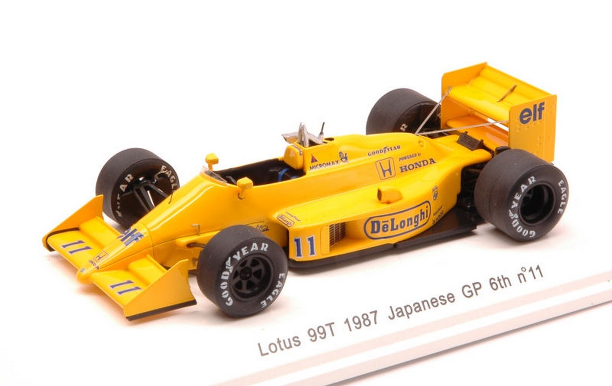 MODELLINO IN SCALA COMPATIBILE CON LOTUS 99TB S.NAKAJIMA 1987 N.11 6th JAPAN GP W/DECALS 1:43 REVE COLLECTION REVE70184