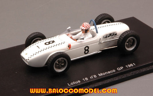 MODELLINO IN SCALA COMPATIBILE CON LOTUS M.MAY 1961 N.8 MONACO GP 1:43 SPARK MODEL S1828