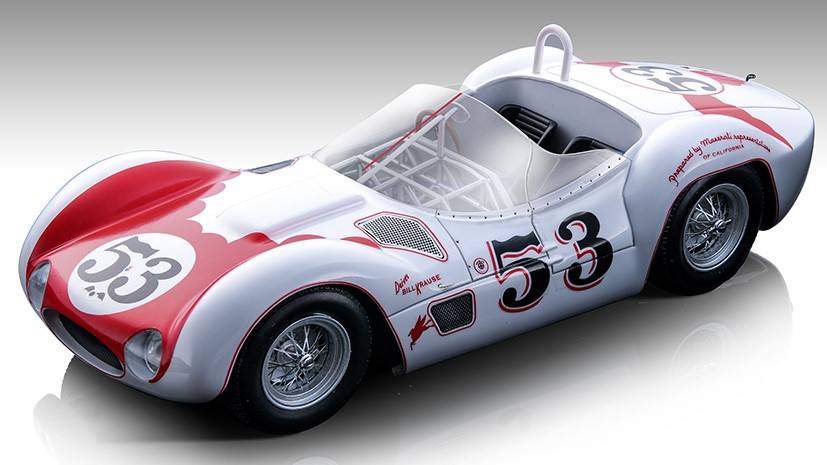 MODÈLE RÉDUIT COMPATIBLE AVEC MASERATI BIRDCAGE TYPE 61 N.5 WINN.RIVERSIDE TIME GP 1960 B.KRAUSE 1:18 TECNOMODEL TMD18276C