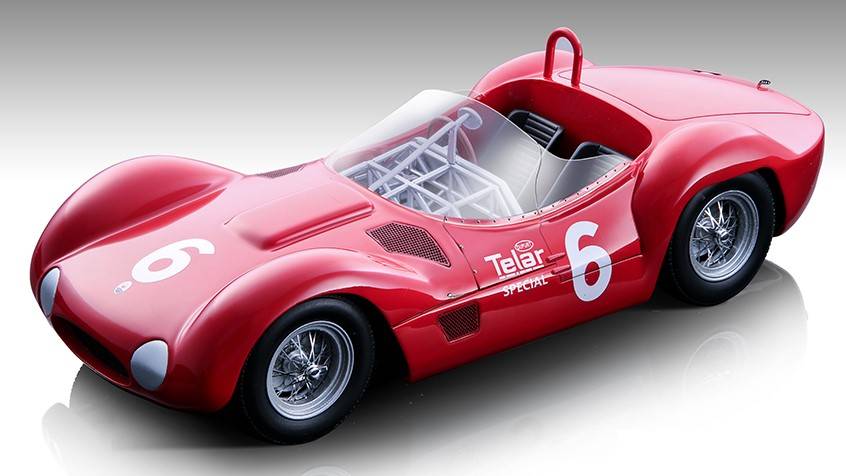 MODÈLE RÉDUIT COMPATIBLE AVEC MASERATI BIRDCAGE TYPE 61 N.6 WINN.MEADOWDALE 1961 R.PENSKE 1:18 TECNOMODEL TMD18276B
