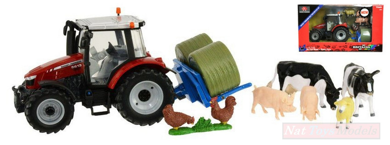 MODELLINO IN SCALA COMPATIBILE CON MASSEY FERGUSON 5612 TRACTOR PLAYSET 1:32 BRITAINS LC43205