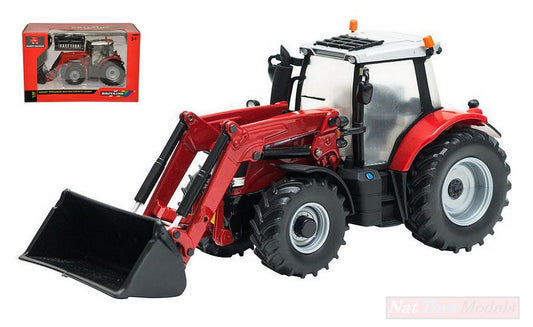 MODELLINO IN SCALA COMPATIBILE CON MASSEY FERGUSON 6616 TRACTOR WITH FRONT LOADER 1:32 BRITAINS LC43082