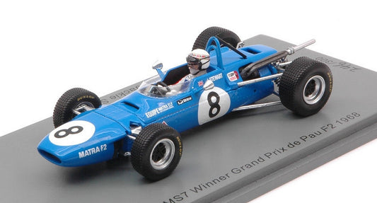 SCALE MODEL COMPATIBLE WITH MATRA MS7 JACKIE STEWART 1968 N.8 WINNER GP DE PAU F2 1:43 SPARK MODEL SF184