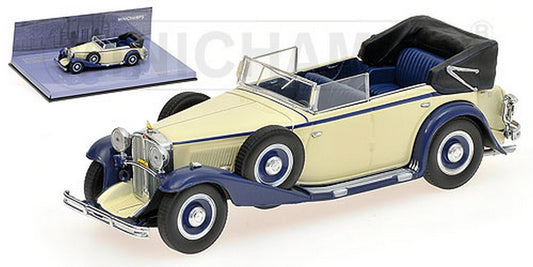 MODELLINO IN SCALA COMPATIBILE CON MAYBACH ZEPPELIN 1932 WHITE & BLUE 1:43 MINICHAMPS PM436039408