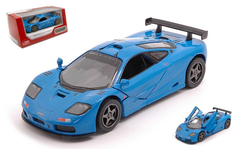 SCALE MODEL COMPATIBLE WITH MC LAren F1 GTR 1995 BLUE 12 cm BOX KINSMART KT5411WB