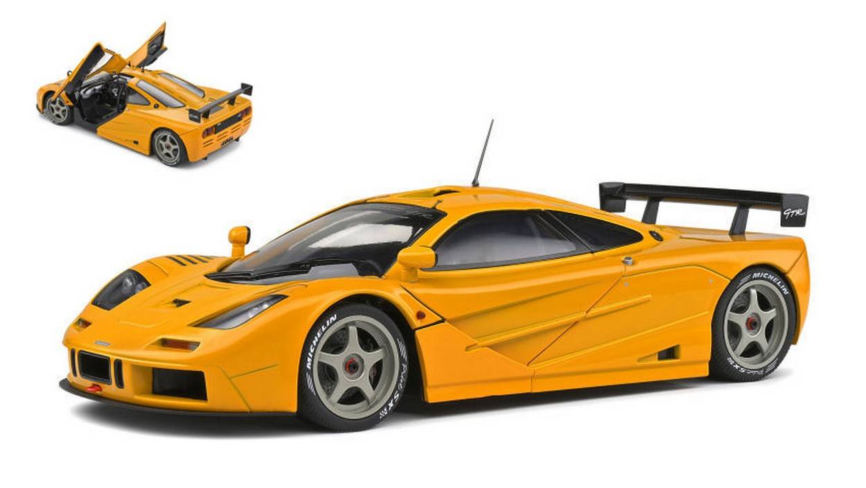 MODELLINO IN SCALA COMPATIBILE CON MC LAREN F1 GTR SHORT TAIL 1996 ORANGE PAPAYA 1:18 SOLIDO SL1804104