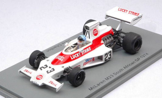 SCALE MODEL COMPATIBLE WITH MC LAren M23 DAVE CHARLTON 1974 N.23 SOUTH AFRICAN GP 1:43 SPARK MODEL S5737