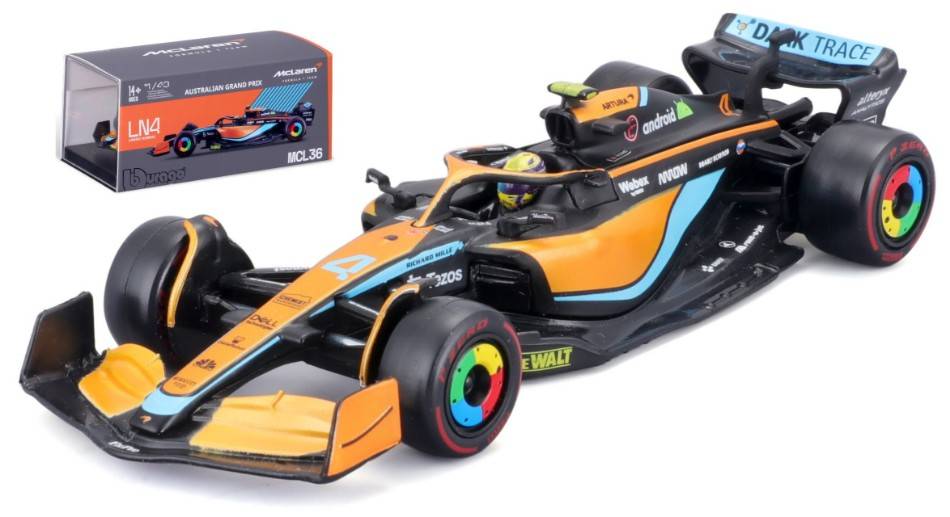 SCALE MODEL COMPATIBLE WITH MC LAren MCL 36 N.4 LANDO NORRIS 2022 SIGNATURE W/HELMET 1:43 BURAGO BU38064N