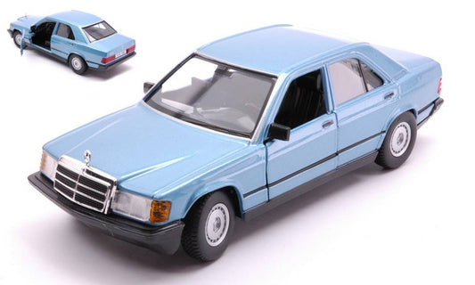 SCALE MODEL COMPATIBLE WITH MERCEDES 190E 1987 BLUE 1:24 BURAGO BU21103B